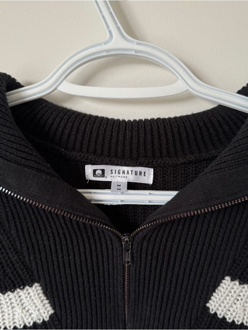 Black & white Striped Knit Zip Sweater Vest | Coastal Chic | Oversized - Picture 3 of 4